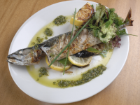 Fried Blue Mackerel with Lemon Salad